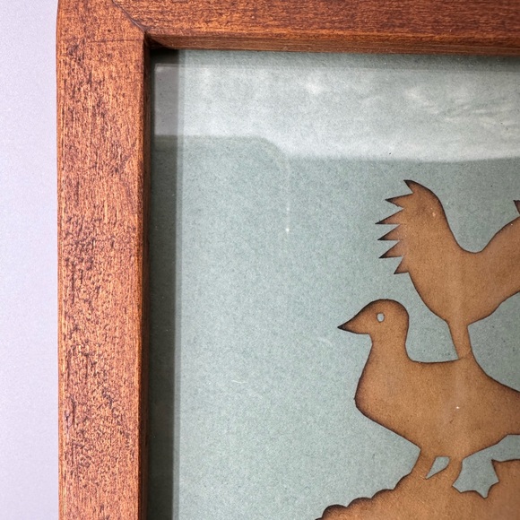 Framed Scherenschnitte Paper Cutting Stacked Barn Farm Animals 1994 Dodie - Picture 5 of 6